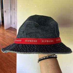 supreme denim fishing bucket hat